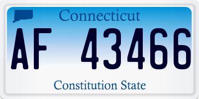 CT license plate AF43466