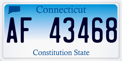 CT license plate AF43468
