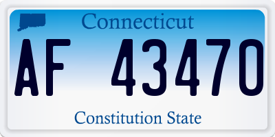 CT license plate AF43470