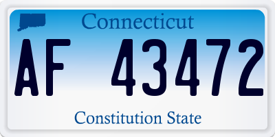 CT license plate AF43472