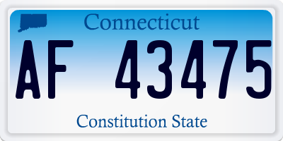 CT license plate AF43475