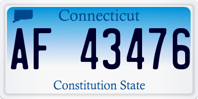 CT license plate AF43476