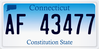 CT license plate AF43477