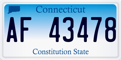 CT license plate AF43478