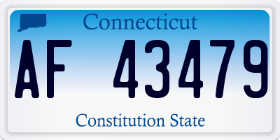 CT license plate AF43479