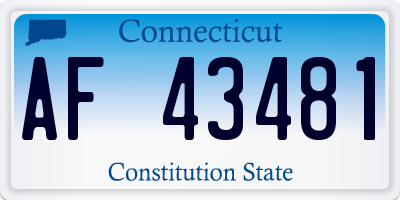 CT license plate AF43481