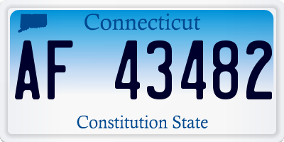 CT license plate AF43482