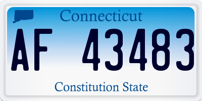 CT license plate AF43483