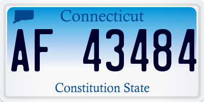 CT license plate AF43484