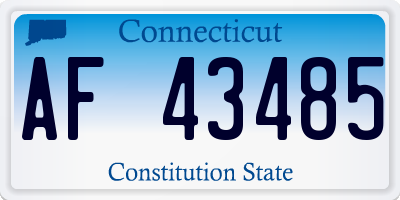 CT license plate AF43485