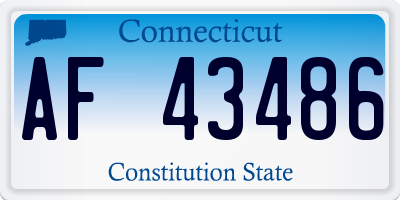 CT license plate AF43486
