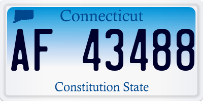 CT license plate AF43488