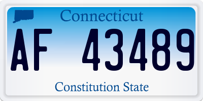 CT license plate AF43489
