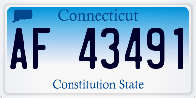 CT license plate AF43491