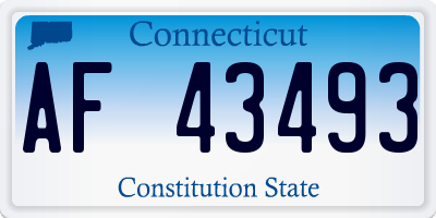 CT license plate AF43493