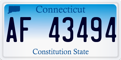 CT license plate AF43494