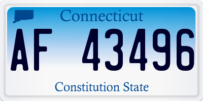 CT license plate AF43496