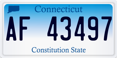 CT license plate AF43497