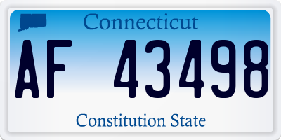 CT license plate AF43498