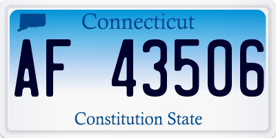 CT license plate AF43506