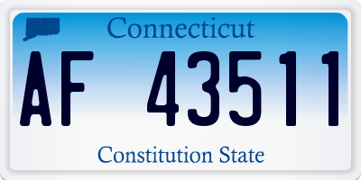 CT license plate AF43511