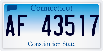 CT license plate AF43517