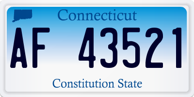 CT license plate AF43521