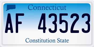 CT license plate AF43523