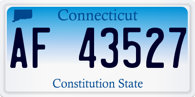CT license plate AF43527