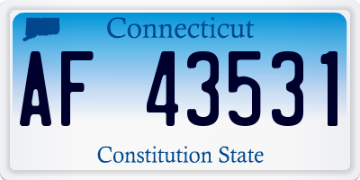 CT license plate AF43531