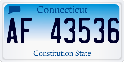 CT license plate AF43536