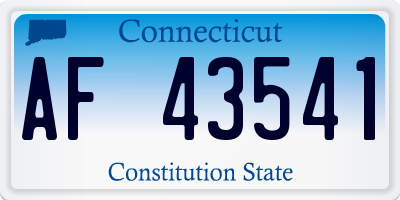 CT license plate AF43541