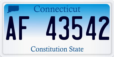 CT license plate AF43542