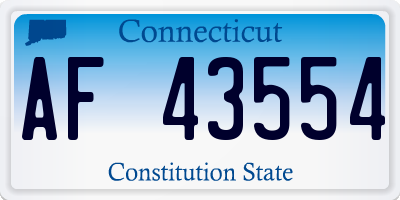 CT license plate AF43554