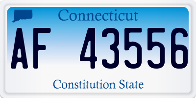 CT license plate AF43556