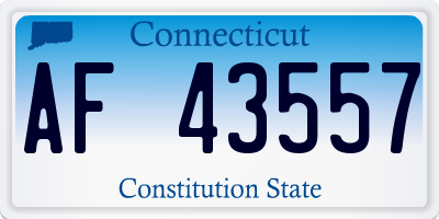 CT license plate AF43557