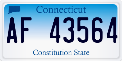 CT license plate AF43564