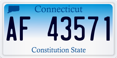 CT license plate AF43571