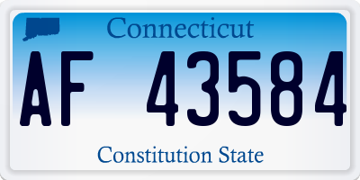 CT license plate AF43584