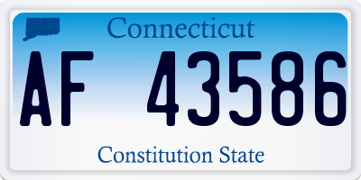CT license plate AF43586