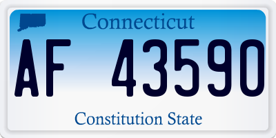 CT license plate AF43590