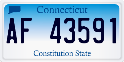 CT license plate AF43591
