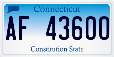 CT license plate AF43600