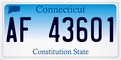 CT license plate AF43601