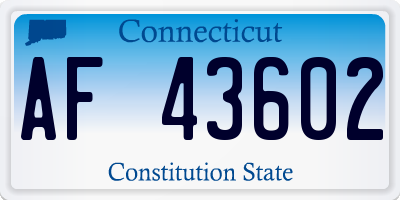 CT license plate AF43602