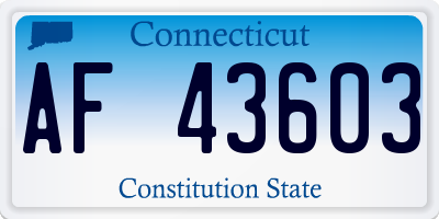 CT license plate AF43603