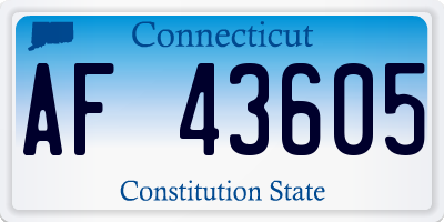 CT license plate AF43605