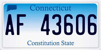 CT license plate AF43606