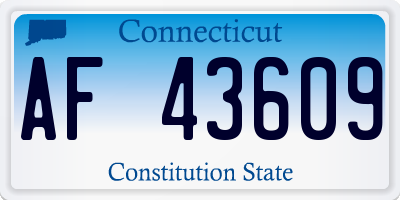 CT license plate AF43609