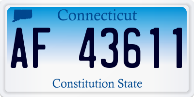 CT license plate AF43611